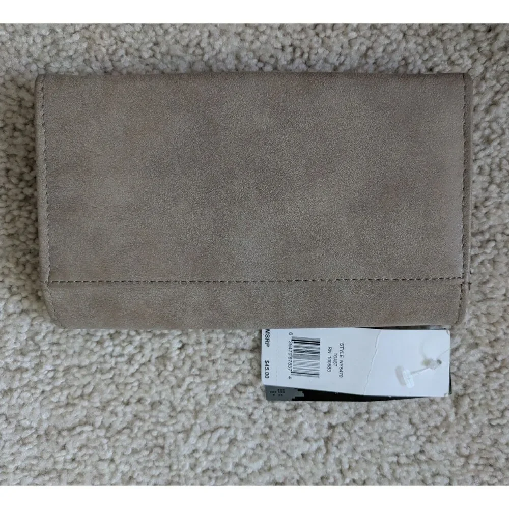 NWT Nicole Miller New York Light Brown Taupe Wallet